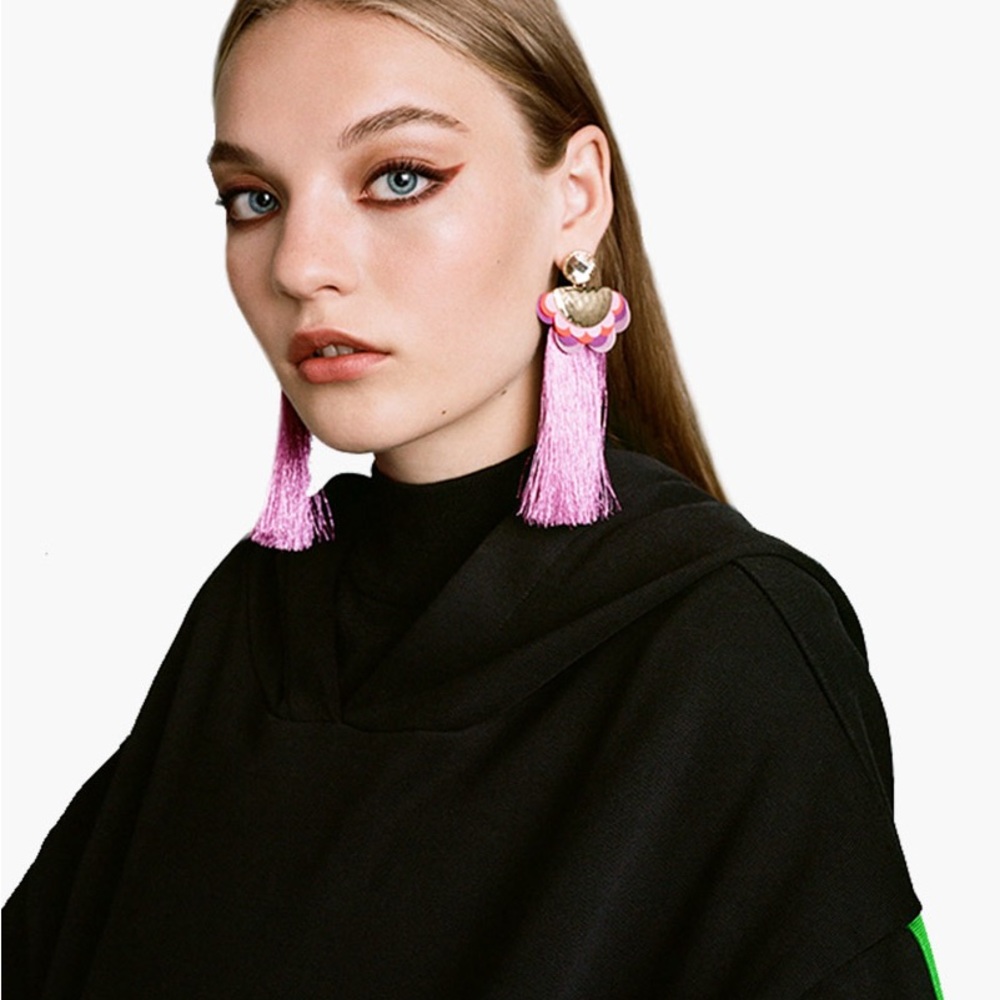 Zara Pink Tassel Earrings - PRELOVED